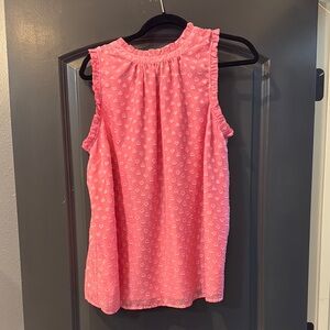 Pink Sleeveless Blouse with Heart Pattern
